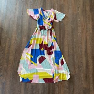 Womens NWT Modcloth size 4 flowy, tie-front dress